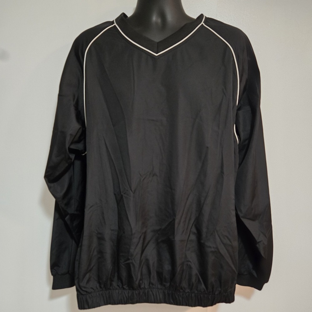 FootJoy Mens XL Jacket Black Golf Windbreaker Pullover Shirt Athletic Pockets
